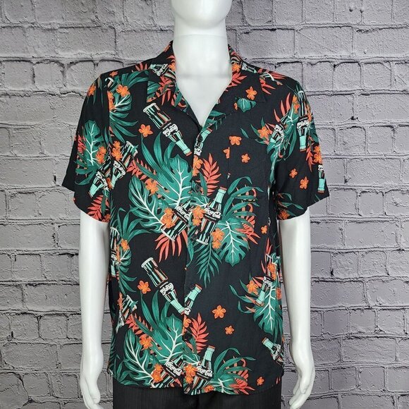 Coca-Cola Tropical Hawaiian Alpha Short Sleeve Button Shirt Men's Large - Picture 2 of 10